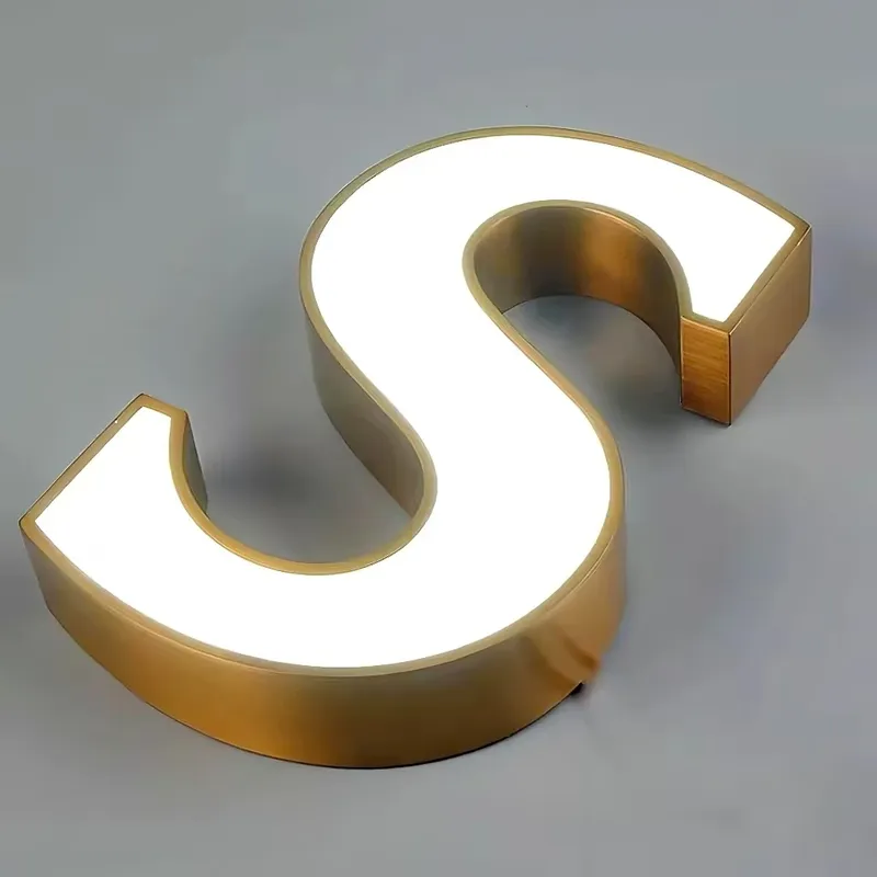 Salon channel letters elegant mirror finish sign